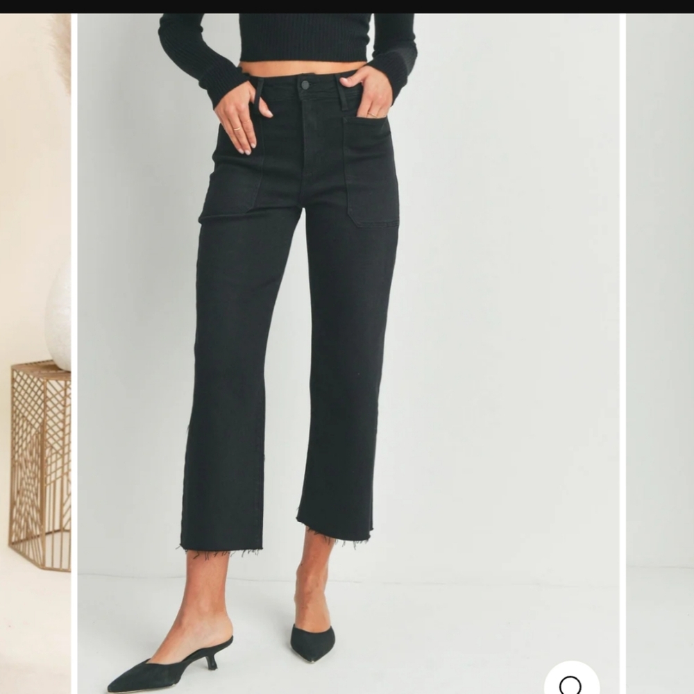 Just Black Crippped Utility Pants